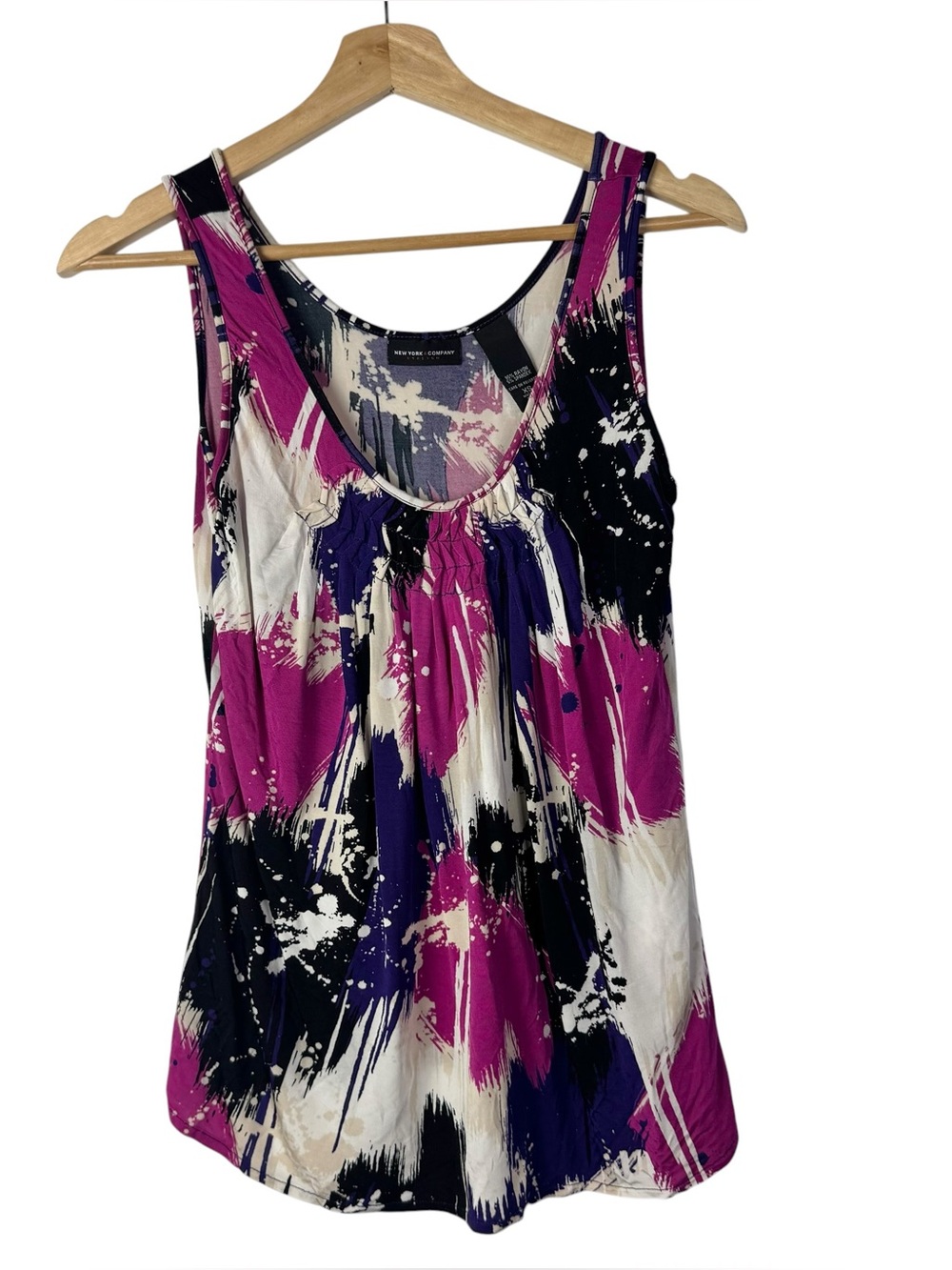 New York & Company‎ Pink & Purple Watercolor Y2K Tank Top XS